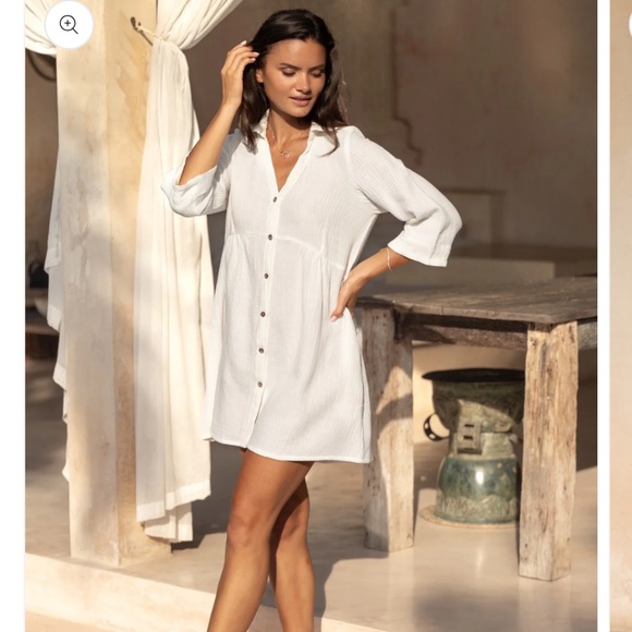 Nomad the Label Dresses & Skirts - Nomad the Label Bria Mini Cotton Dress, Coconut, NWT